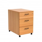 Rollcontainer, Höhe 62 cm, 43x62 cm (B/T), 3 Schubladen, abschließbar, 